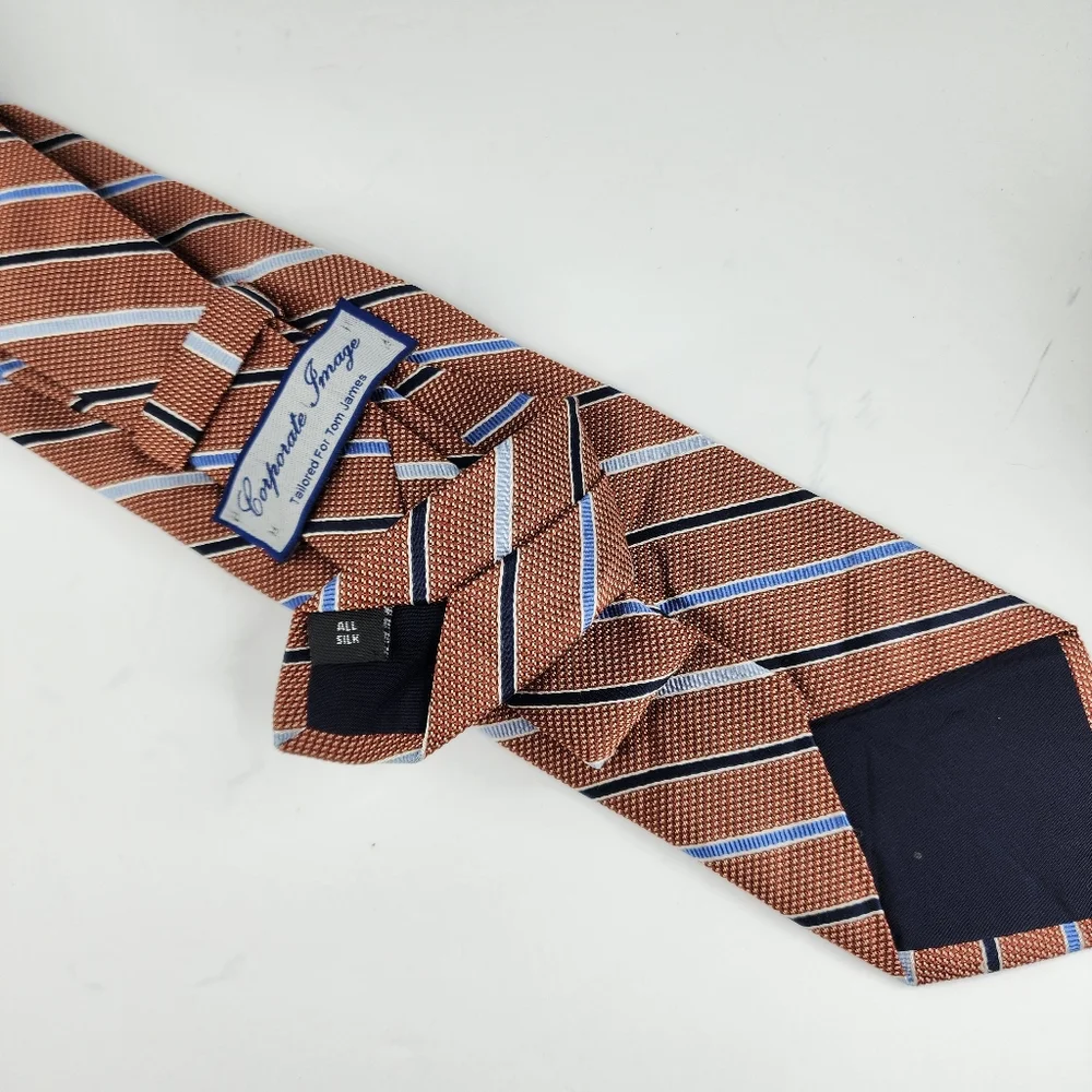 TOM JAMES Brownish Orange Silk Tie.